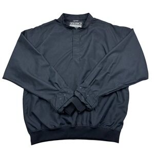 Vintage Zero Restriction Golf Outerwear Pullover Mens L Black USA Made Pockets